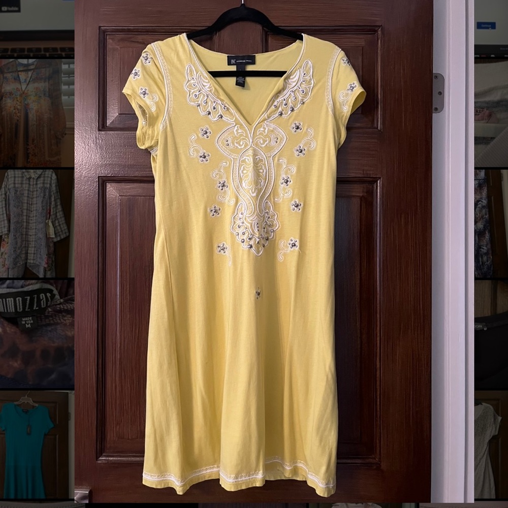 Yellow Casual Midi Dress